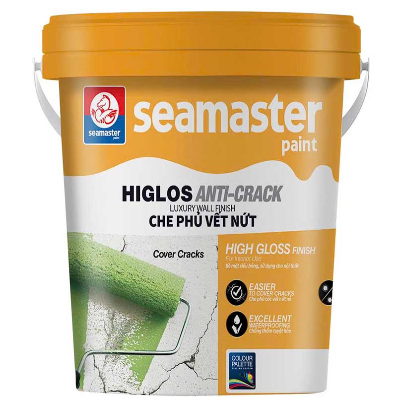 8500 - HIGLOS ANTI- CRACK -  Sơn nội thất có độ bóng cao, che phủ vết nứt, độ bám dính bền màu cao.