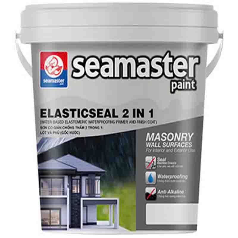 8605 ELASTICSEAL- Có thể sơn lót hoặc phủ chống nước, kháng kiềm và không bị phấn hóa.